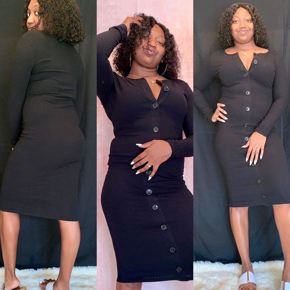 Black Fall Midi Dress